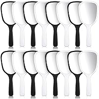 Vista 7 de Hicarer 16 piezas de espejo de mano con mango estándar, 1 aumento, de plástico, maquillaje de viaje, espejo cosmético de mano para viajes, 3.15