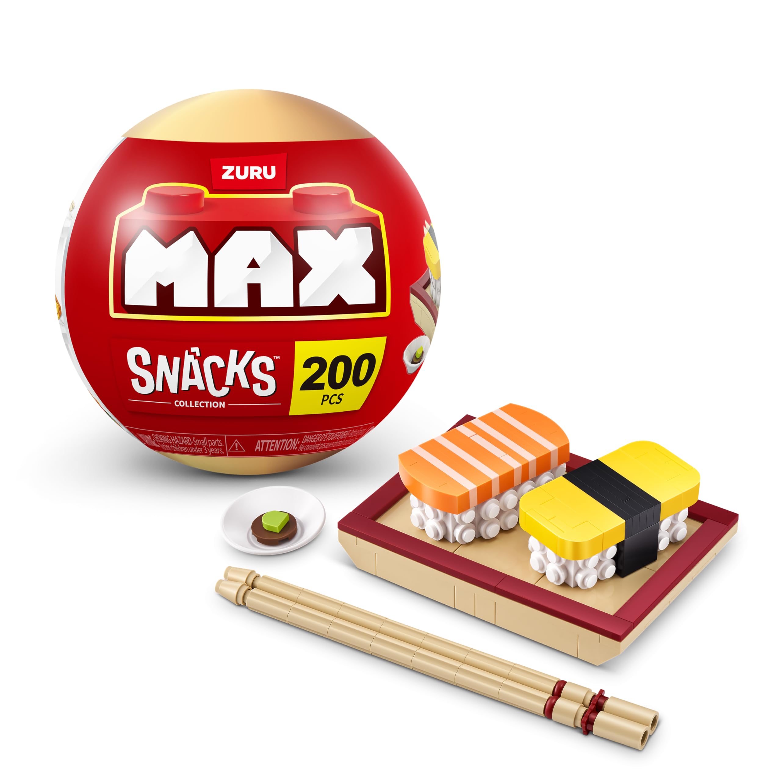 MAX Premium Snacks Building Bricks Collection (Sushi) by ZURU. Building Bricks for Teens, Adults and Collectors. Build, Collect and Display your collection of delicious Snacks!