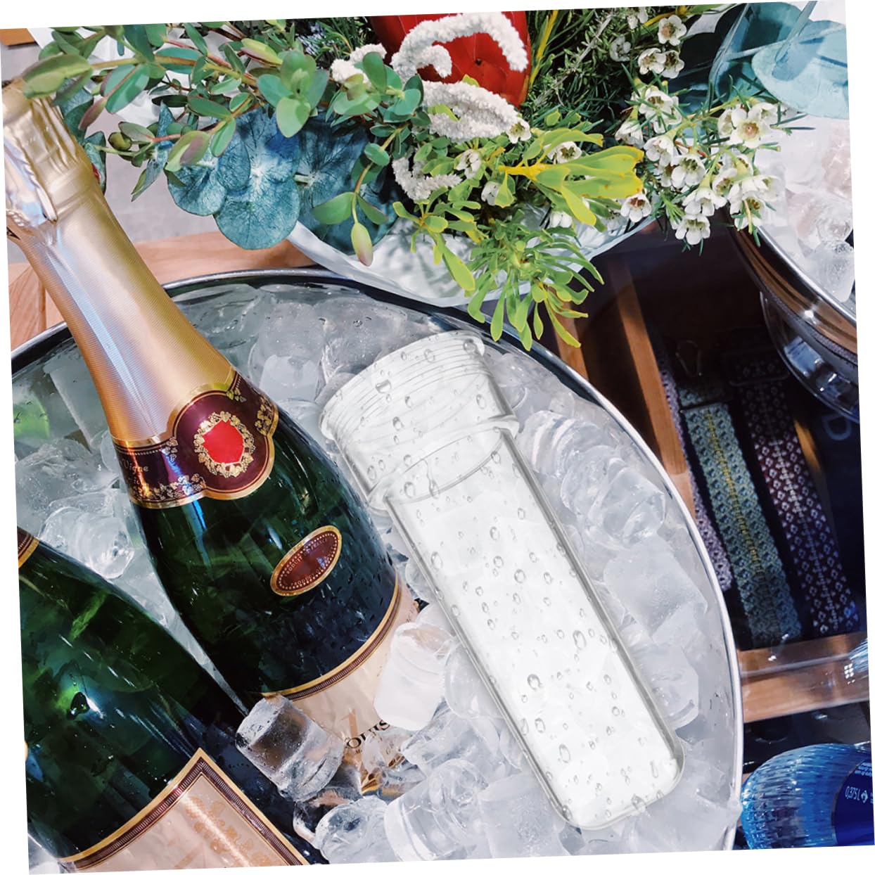 COLLBATH Molde de Cubitos de Hielo Paquete de 2piezas Reutilizable de Plástico Rápido y Práctico para Beer Tower Adecuado para Eventos y Reuniones en Casa