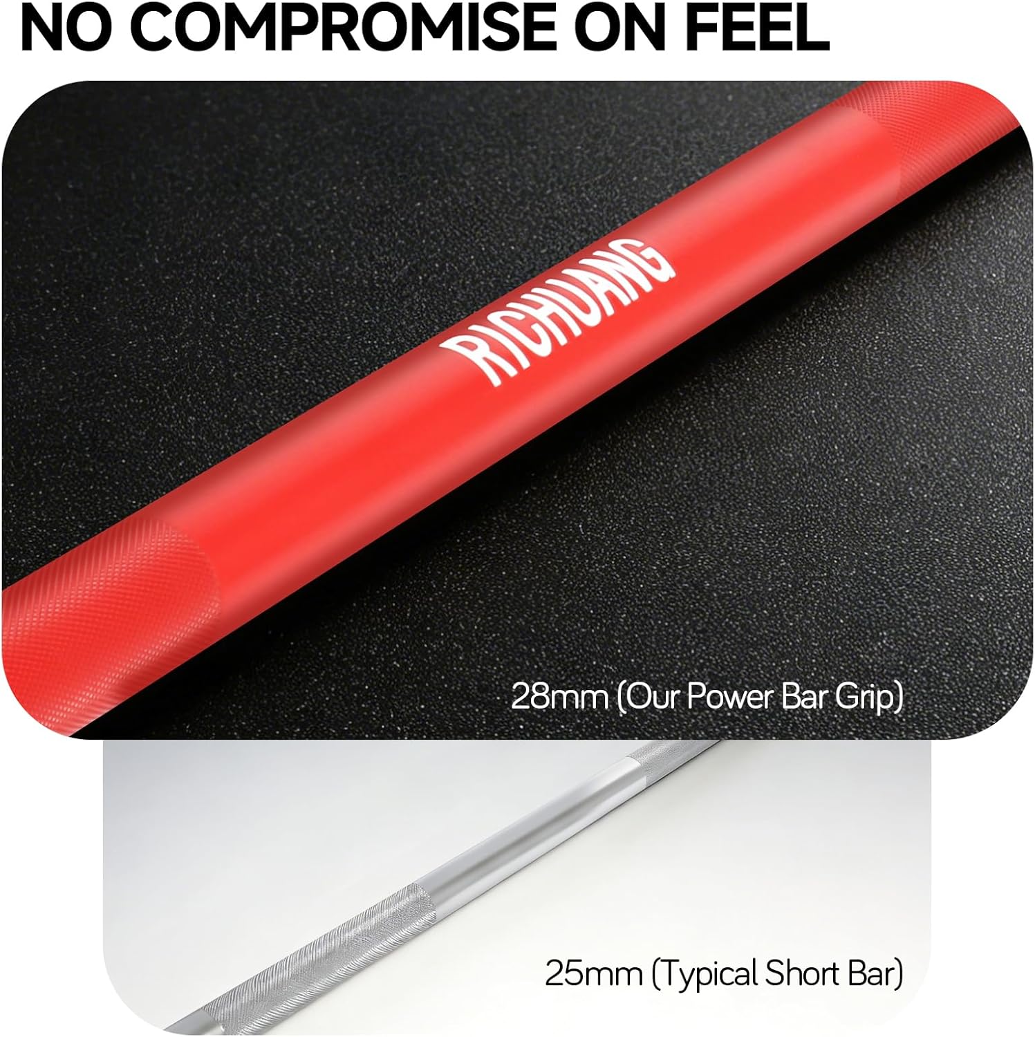 Olympic Barbell 4FT 5FT 6FT – 2" Short Compact Weightlifting Bars for Home Gym, Squats, Bench Press – 400LB to 500LB Capacity – Red/Blue