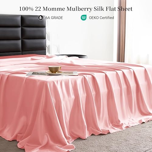 Miniatura 2 de THXSILK Juego de sábanas de seda de 22 Momme, 4 piezas, sábanas de seda 7A+, juegos de ropa de cama de lujo, ultra suaves, duraderas, 100% seda de