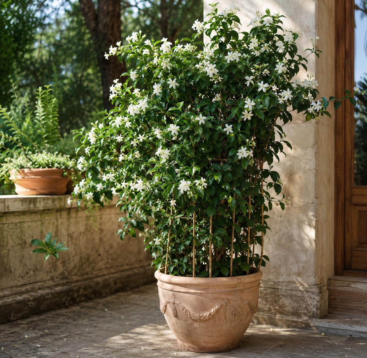 POWERS TO FLOWERS - GELSOMINO SAMBAC, JASMINUM, 2 PIANTE, vaso 19cm, pianta vera