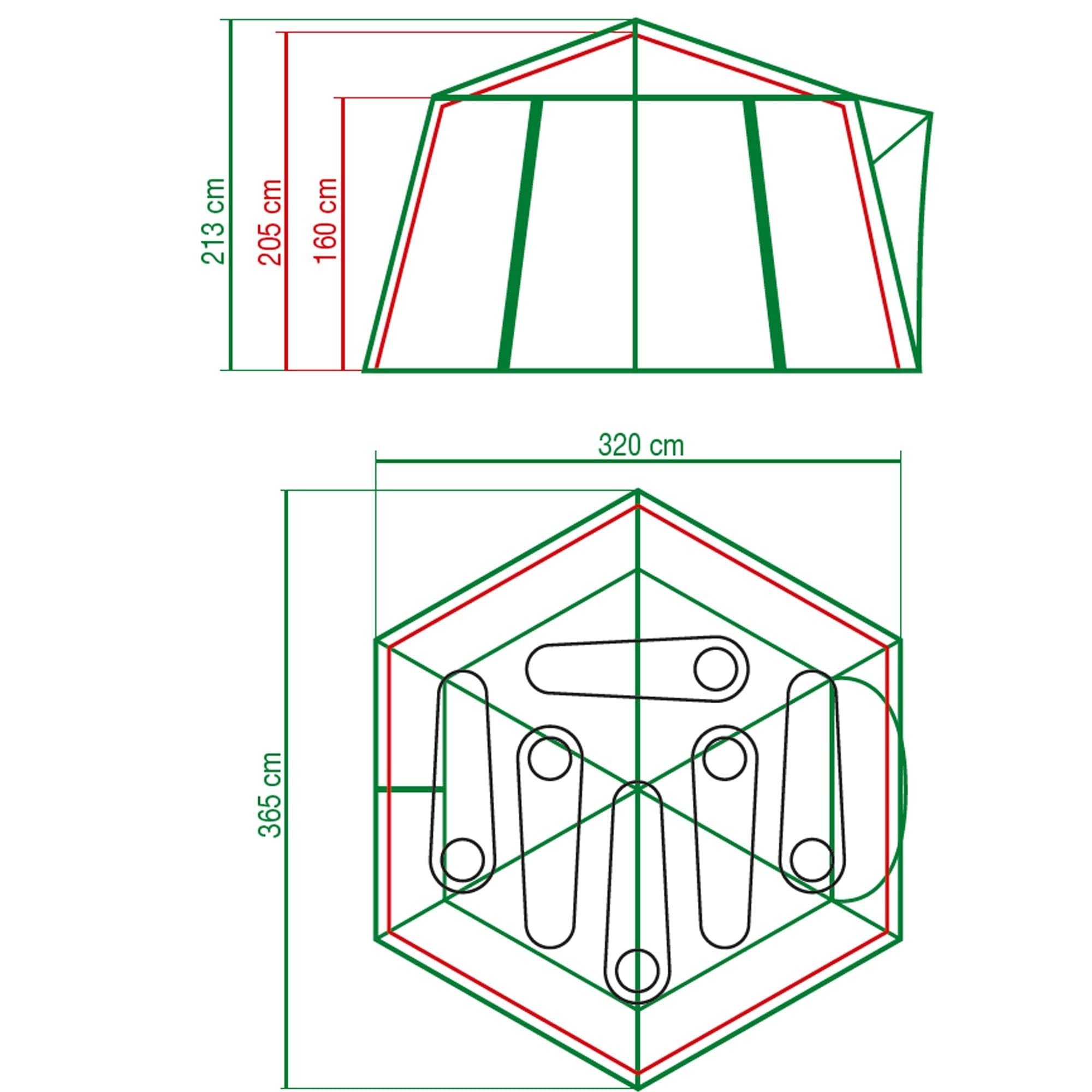 Coleman Polygone Grande Tente familiale avec Vue à 360° Structure en Acier Robuste Facile à Monter 100% étanche