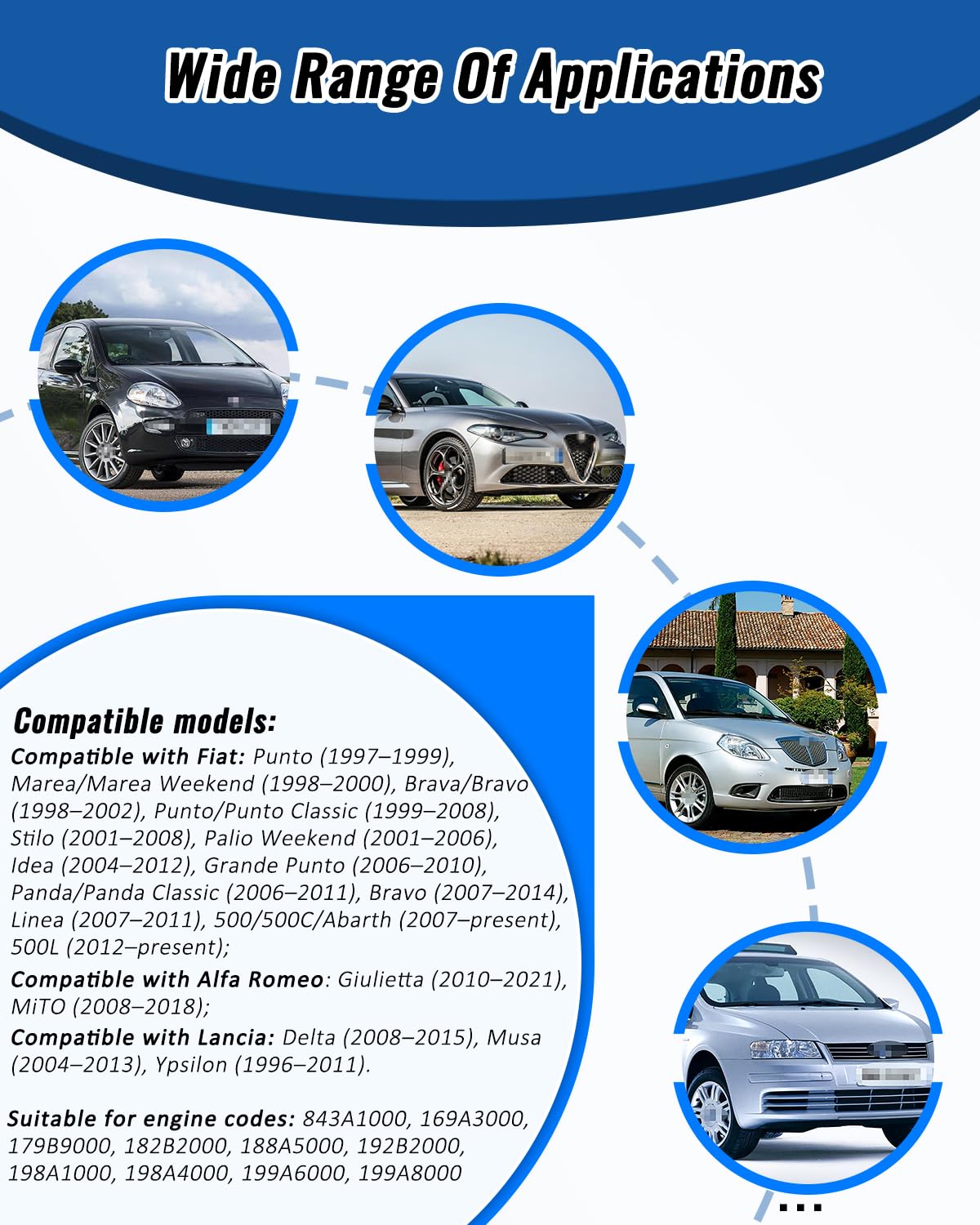 Strumento di Regolazione del Motore, Strumento di bloccaggio della Cinghia dentata, per Albero a camme, Compatibile con Fiat, Alfa Romeo, Lancia, Chrysler 1.2 16 V, 1.4 16 V, T-Jet