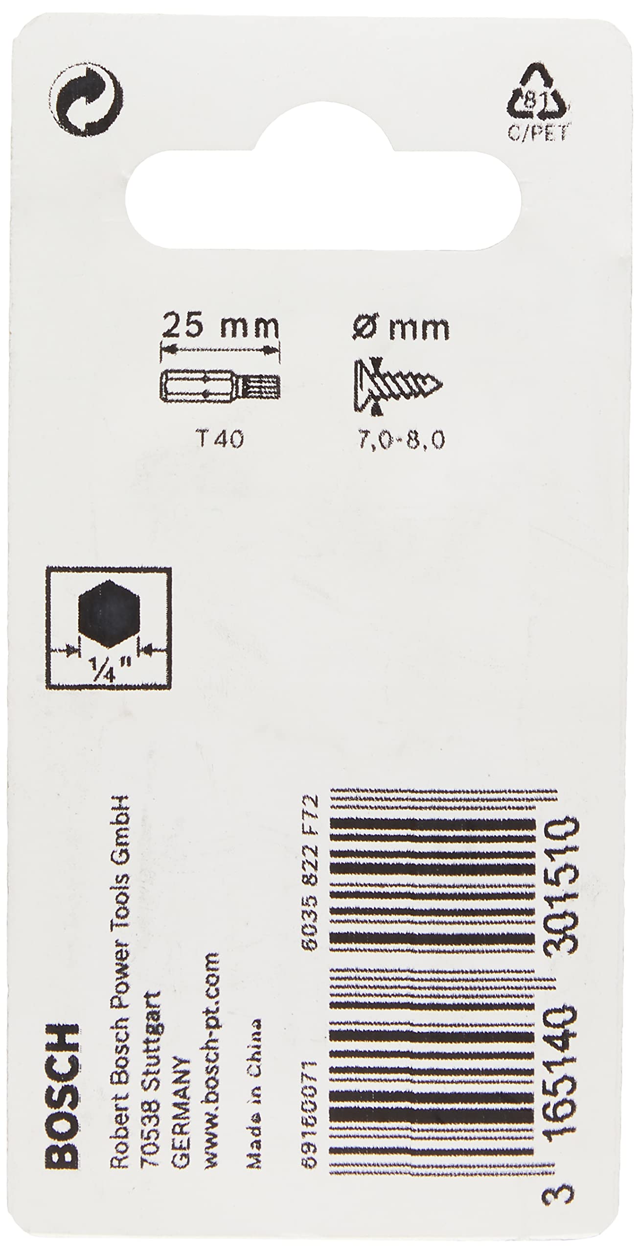 Bosch Profesional BIT T40 EH 3PC