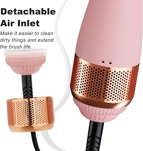 Miniatura 5 de Cepillo secador de pelo, 2 en 1, cepillo secador de pelo de iones negativos, antiquemaduras y antiestático, cepillo grande alisador de pelo para