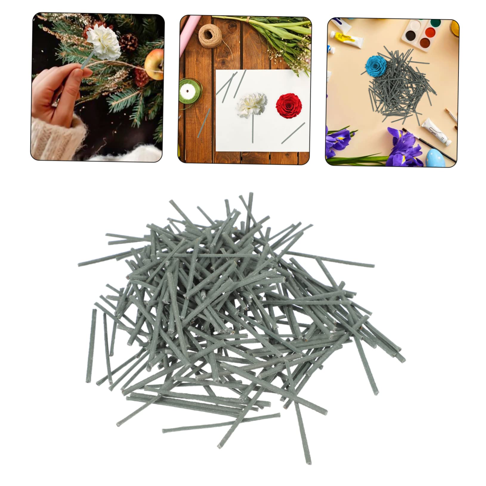 BEBEMOKO 400Pcs Floral Stem Wire for DIY Crafts Durable Plant Sticks for Flower Arrangements Simulated Flower Accessories for Gardening Handmade Projects