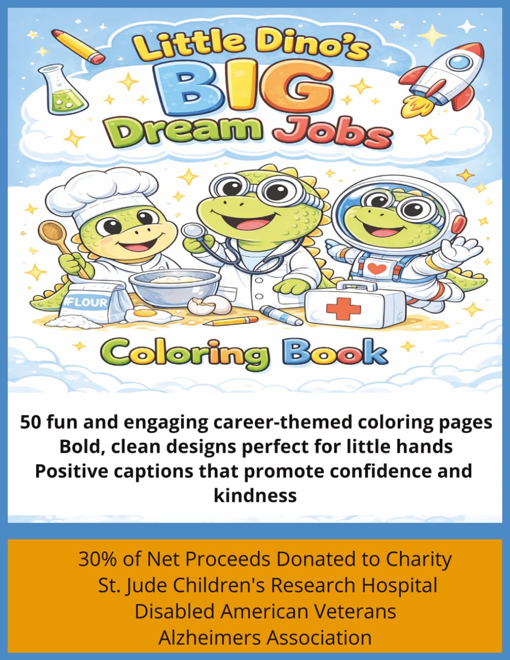 Little Dino's Big Dream Jobs: Coloring Book