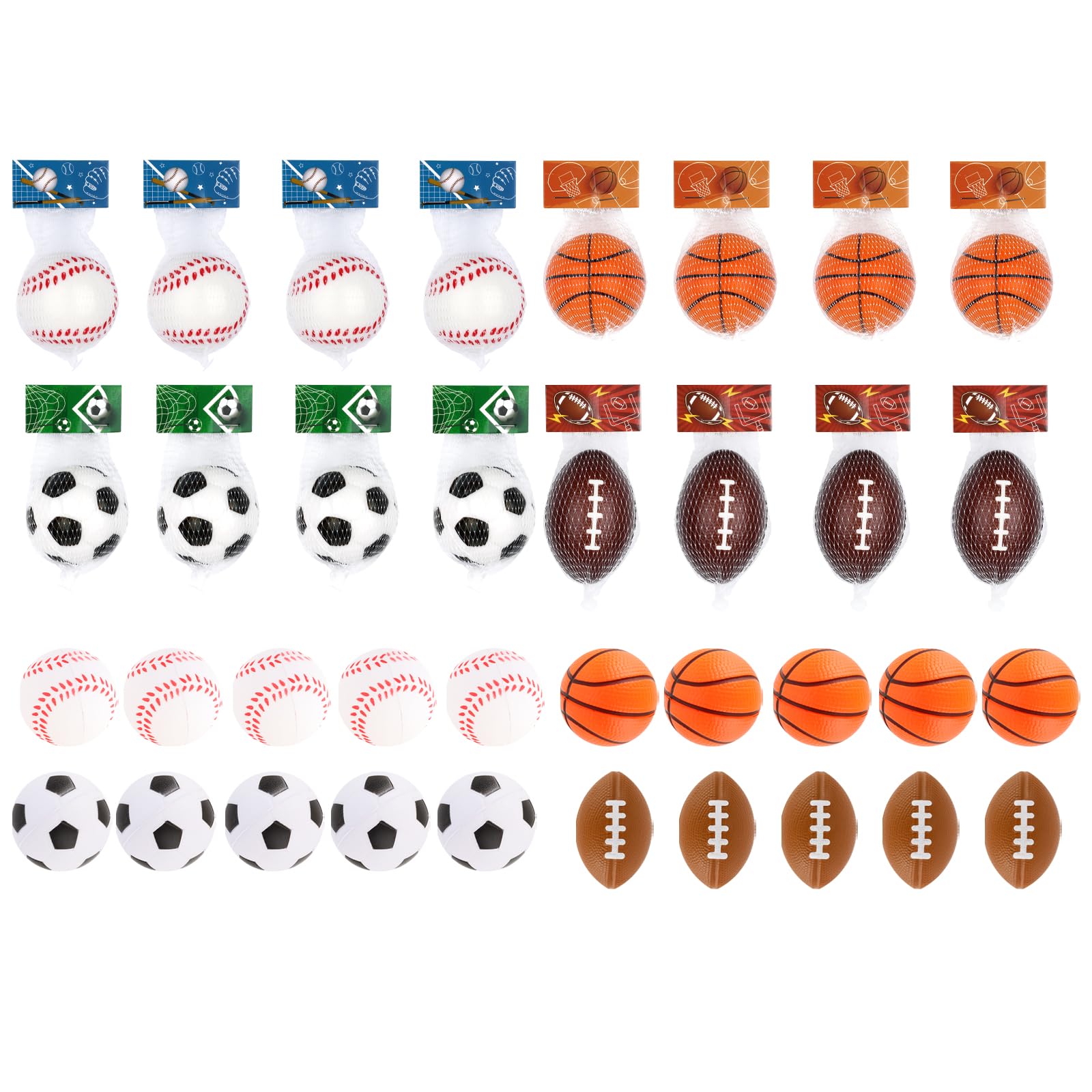 Mini Sport Stress Balls & 16 Pieces Stress Balls for Kids Sport Theme Birthday Party, School Carnival Party Supplies