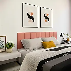 Cabeceira Para Cama Casal Queen Box 1,60 Placas 8 Módulos Adesivo Cor Rosa Tecido Suede