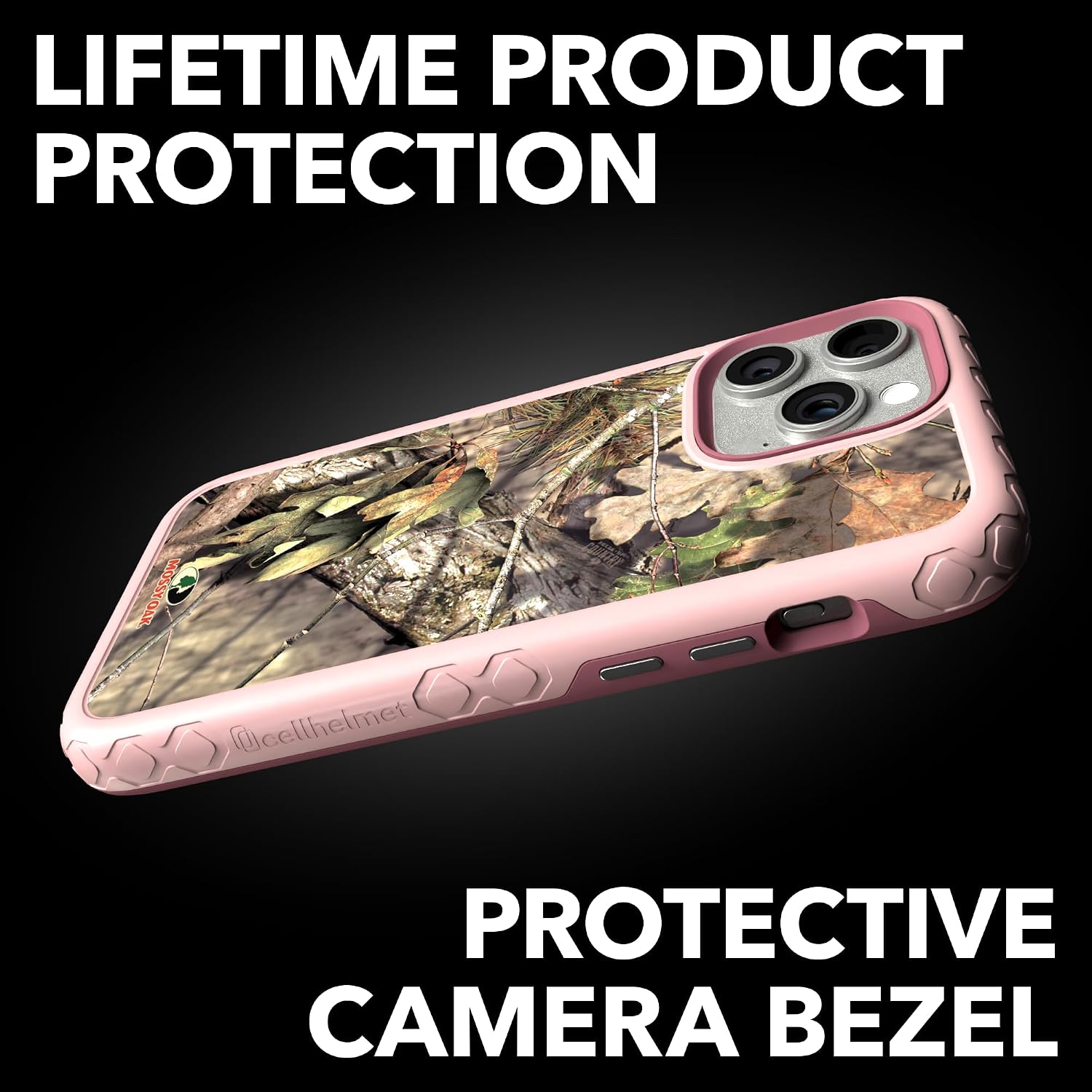 cellhelmet Mossy Oak | Breakup Country | Dual-Layer Case in Pink Magnolia Designed for iPhone 13 Pro Max Shock & Drop Proof - Durable | As Seen on Shark Tank
