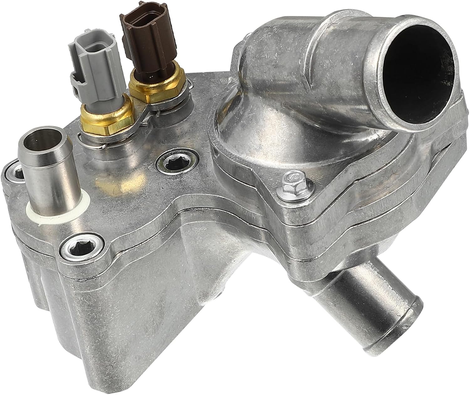 Engine Coolant Thermostat Assembly with Housing Sensor YU3Z-8A586-AA Thermostat Housing for Ford Explorer 2002-2010 Silver Tone