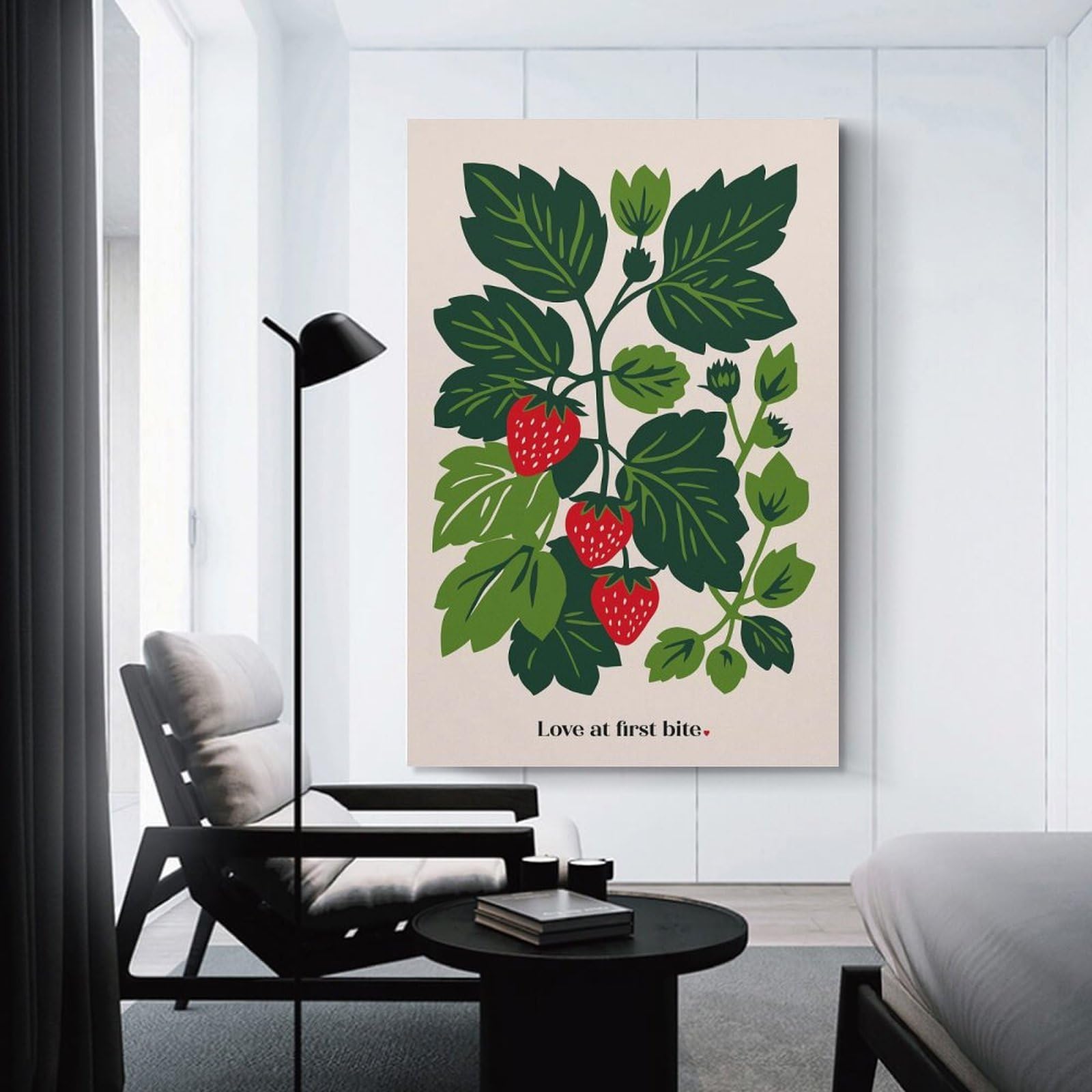 Junmoney Love Art First Bite Canvas Wall Art, 20x30inch(50x75cm), for Bedroom, Guest Room Or Reading Nook, Decorative Wall Art for Cosy Rooms