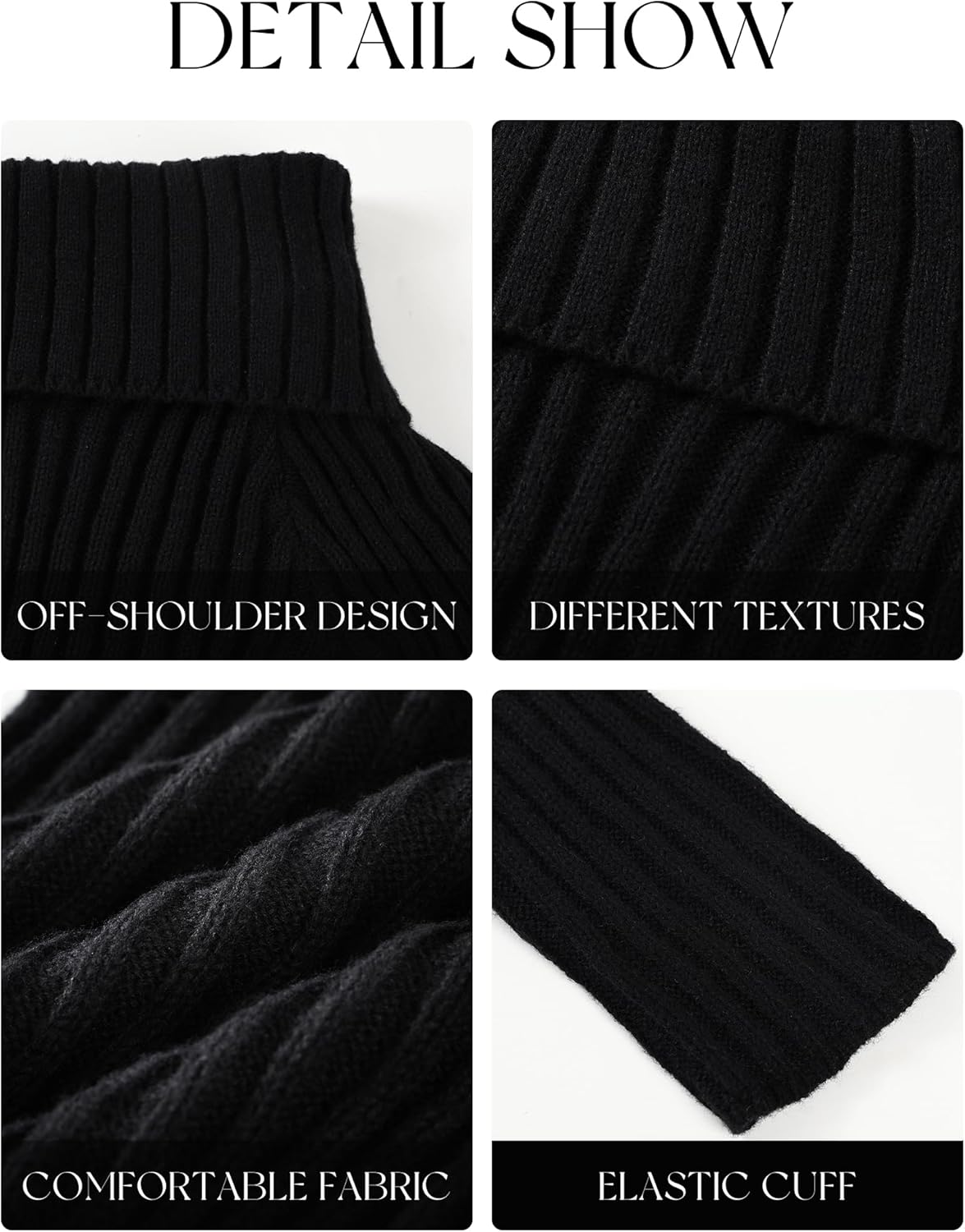 Maxure Women Off Shoulder Sweater Long Sleeve Ribbed Knit Casual Stylish Classy Skinny Pullover Sweater Outfits - Image 6