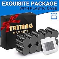 Vista 5 de TRYMAG Imanes pequeños para refrigerador de tierras raras, 50 imanes de disco de neodimio fuertes de 0.394 x 0.118 in para nevera, pizarra blanca