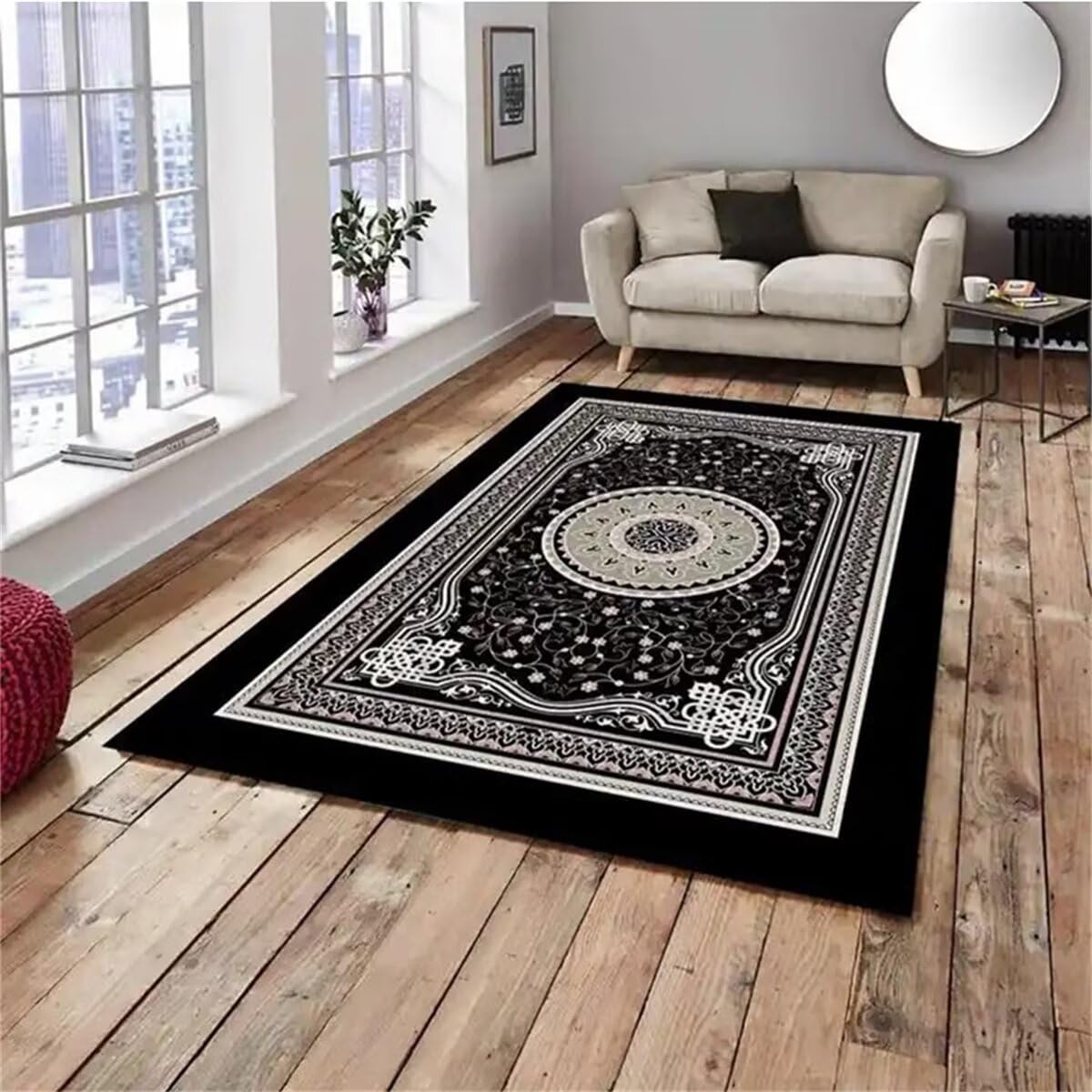 Tapis noir 140x200 évite les taches de graisse en cuisine et protège le parquet