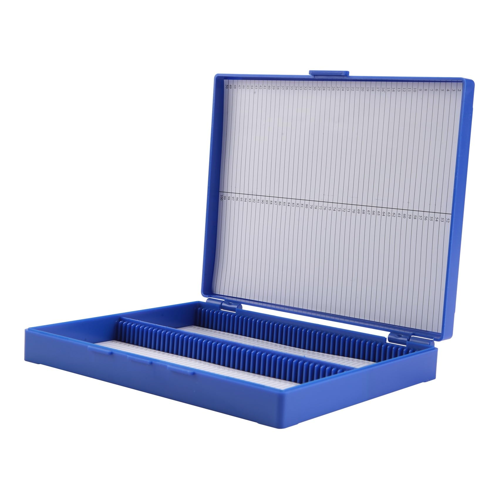 Folceretsc Blue Royal Plastic Rectangle Hold 100 Microslide Slide Microscope Box