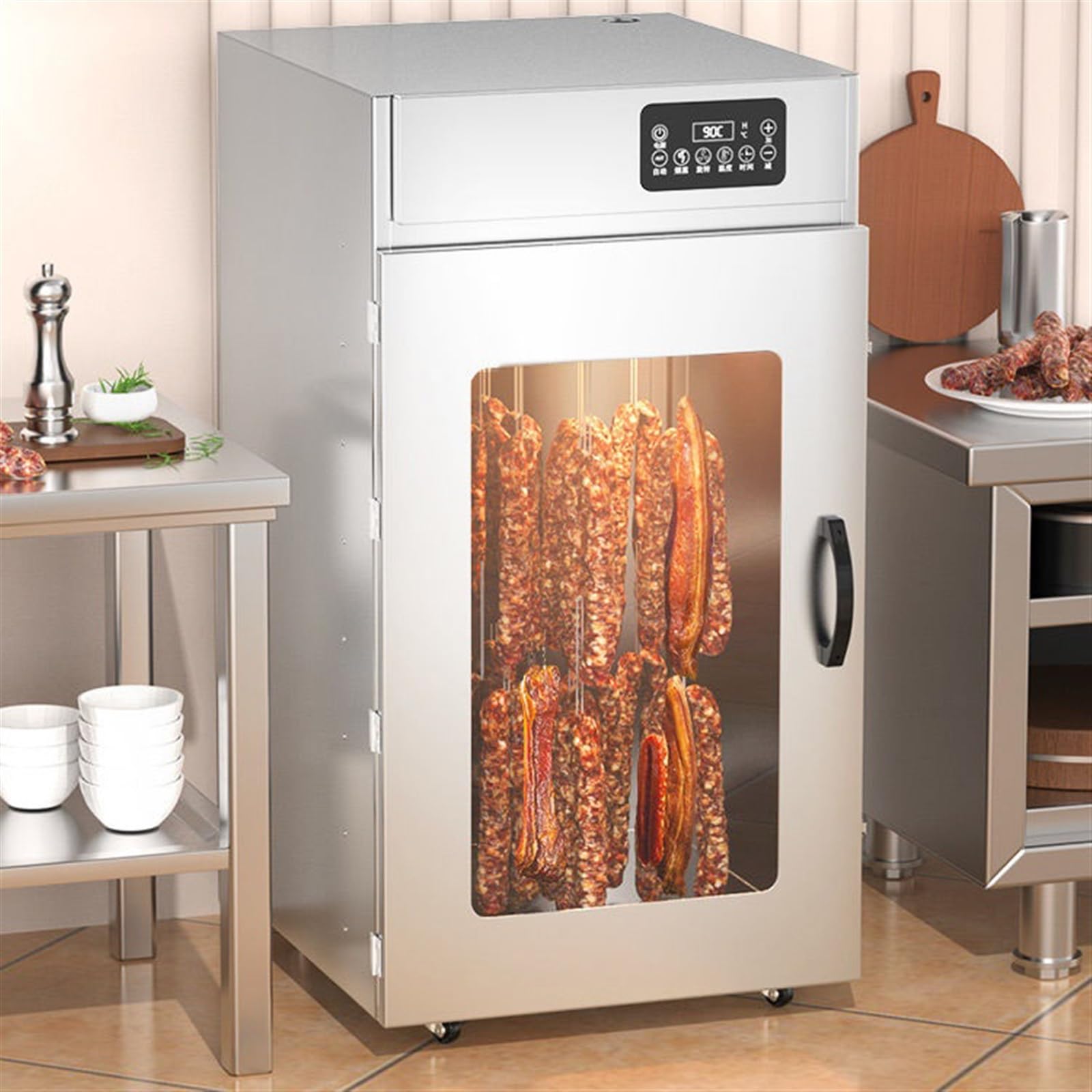 Disidratatore Alimentare- Essiccatore Rotante for Carne di Pollo, Anatra e Pesce, Macchina for Salsicce, essiccatore for Pancetta for Uso Domestico Macchina per asciugare Gli Alimenti