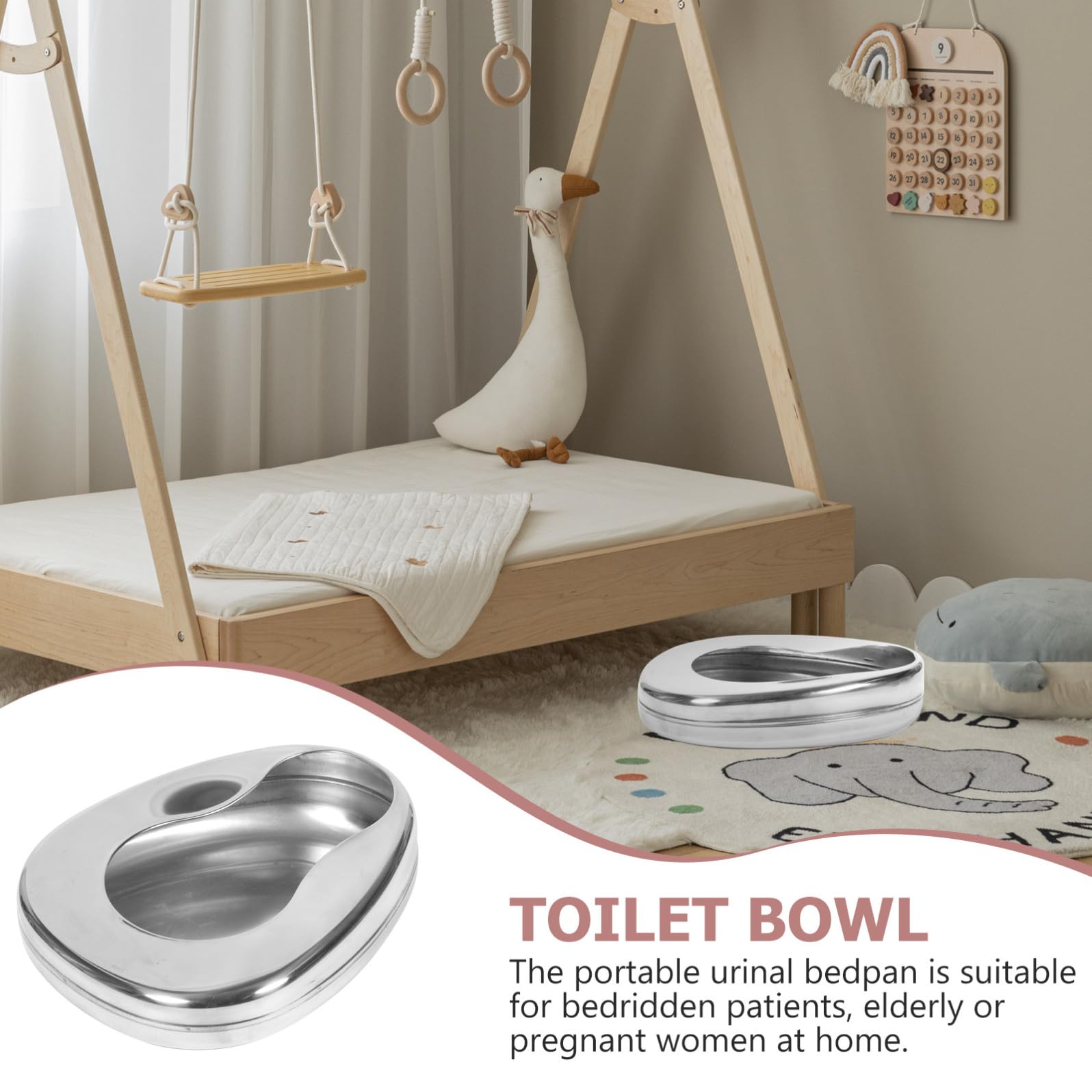 Hemobllo Padella Pratica Orizzontale in Inossidabile Portatile Design Liscio Resistente Anziani e Donne in Gravidanza Domestico
