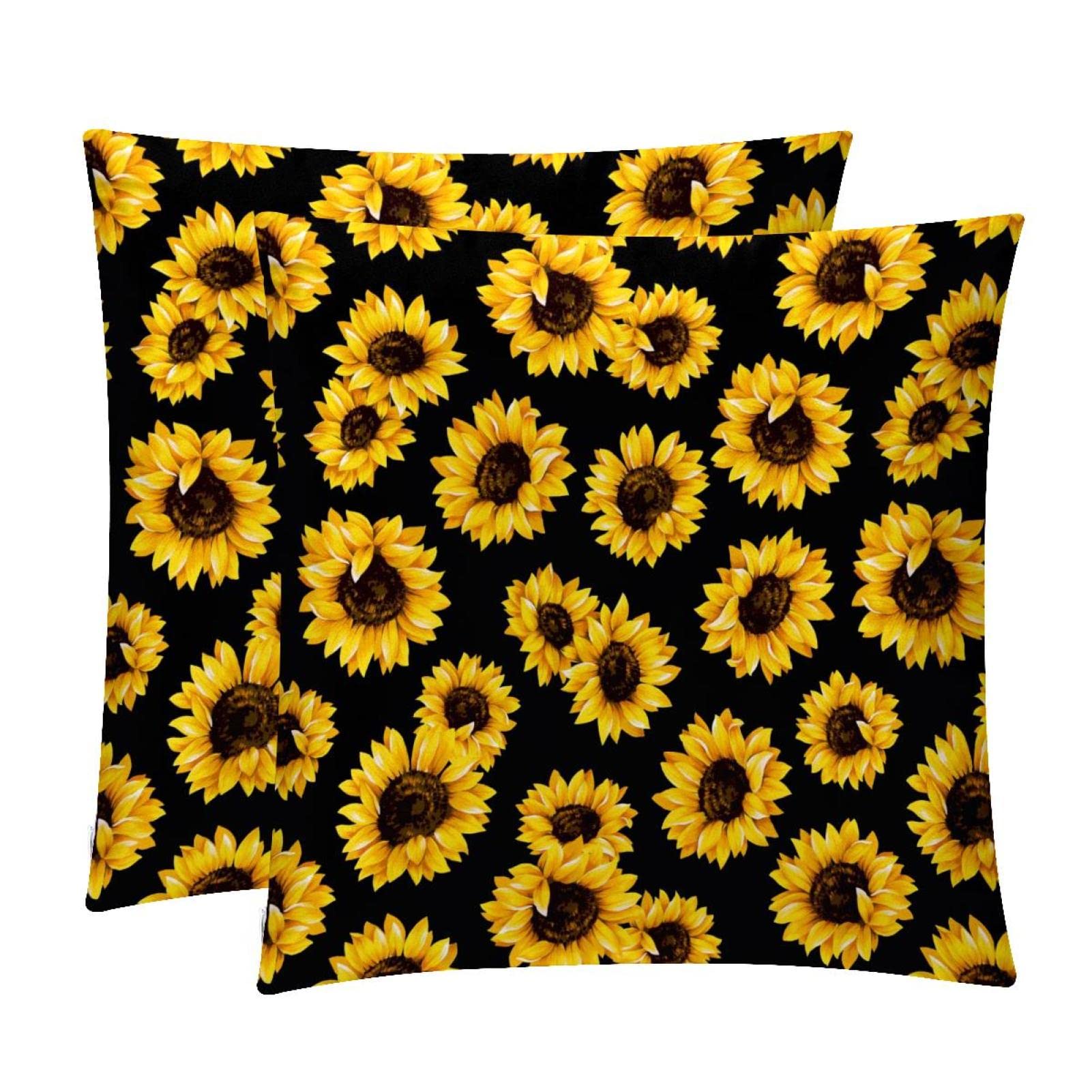Housse de coussin lombaire tournesol déco maison de ferme lot de 2