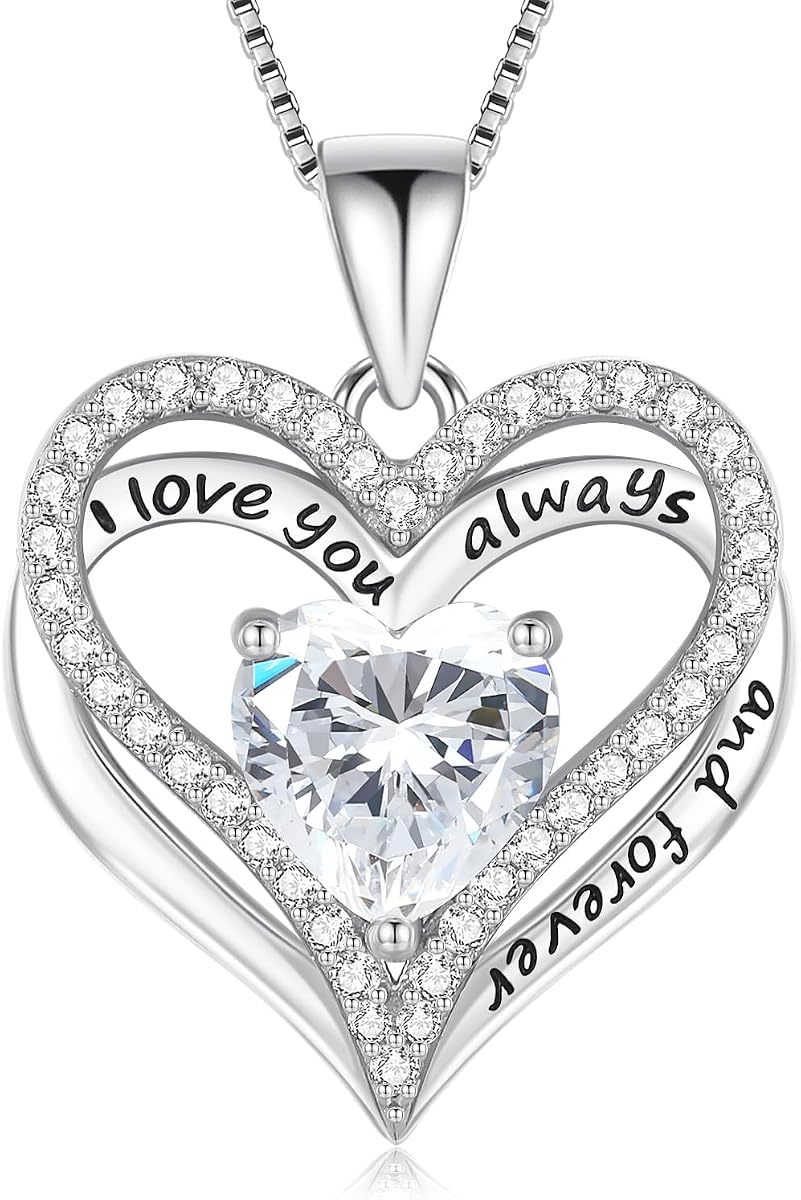 Collar de plata de ley S925 para mujer, joyería para esposa, oro rosa, regalo para el día de la madre, cumpleaños, San Valentín, collares para novia, joya de corazón para hija, aniversario para ella