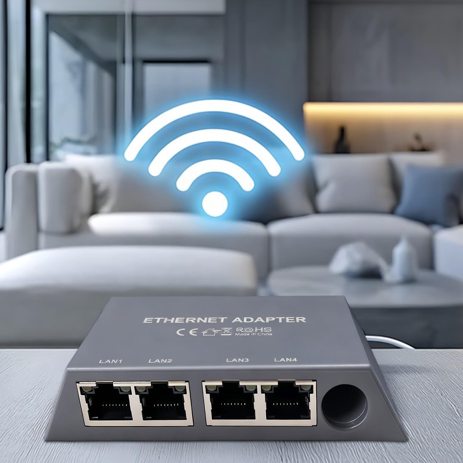 Adapter Ethernet do Starlink Gen 3/Mini, 4-portowy RJ45 rozgałęźnik sieci LAN Gigabit LAN, adapter Starlink Ethernet rozdzielacz LAN do przewodowych sieci zewnętrznych, 4 urządzenia jednocześnie