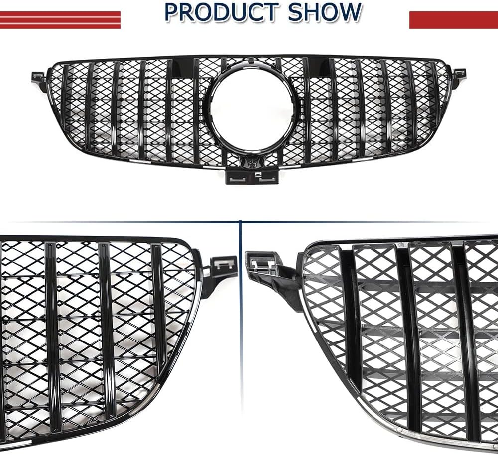 Front Hood Kidney Grill for Benz GLE Class W166 2015-2019 GLE350 GLE400 GLE43 AMG Black Front Bumper Grille Factory Outlet