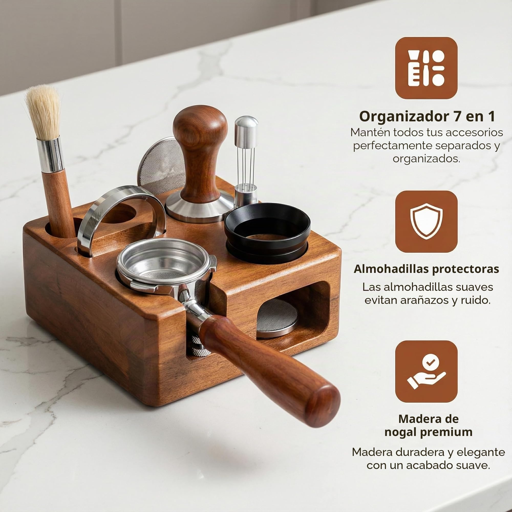 Estación Tamper Cafe 58mm, Estación de Prensado Café, Soporte Portafiltro Cafetera, Estaciónde Apisonamiento de Espresso, Soporte para Portafiltro para Barista en Cicina de Hogar/Cafetería