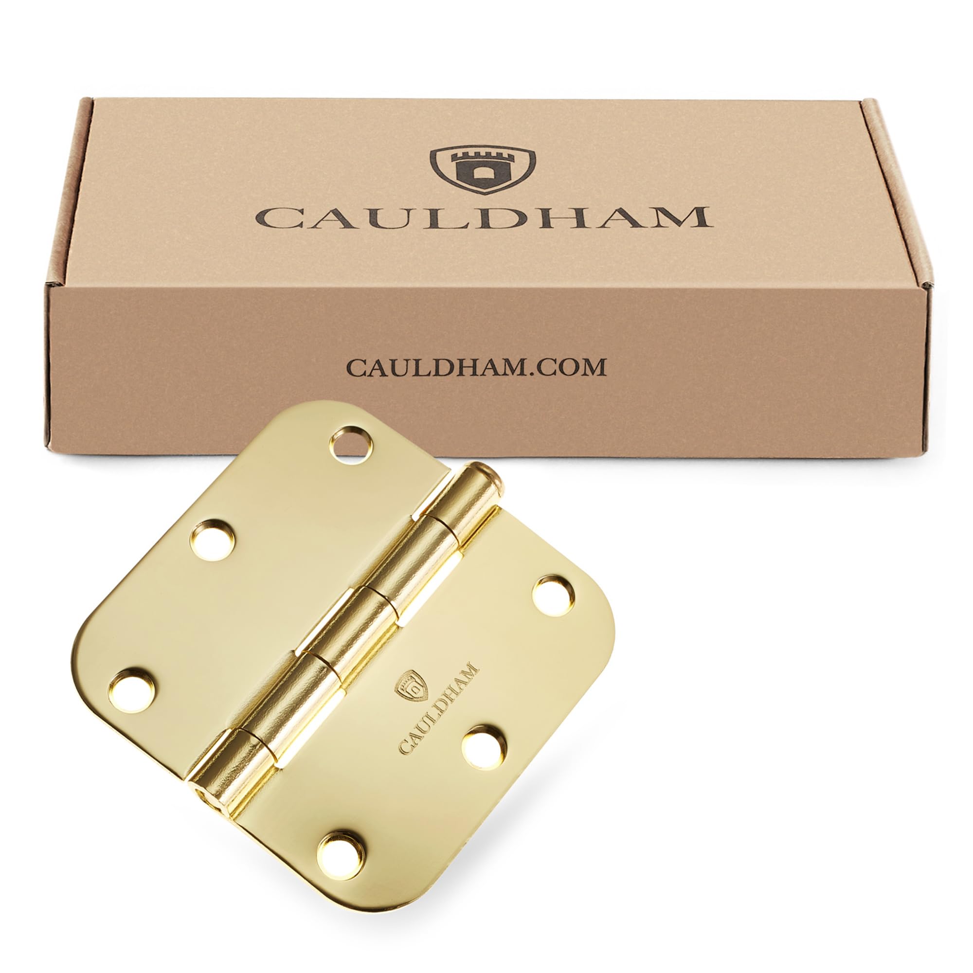 Cauldham Confezione da 12 cerniere per porte interne, resistenti, con angoli di raggio di 1,5 cm, in ottone