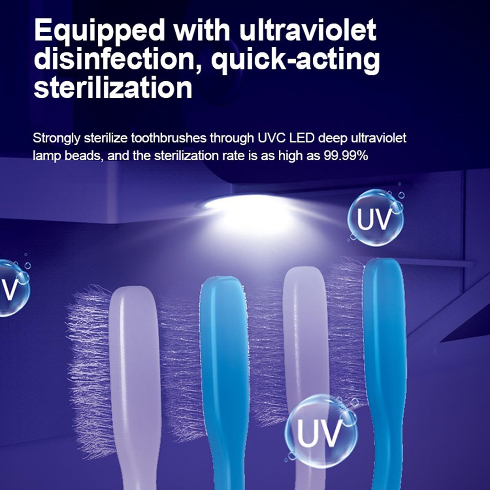 Estante para desinfección de cepillos de dientes Estante para cepillos de dientes montado en la pared Esterilización inteligente Estante para cepillos de dientes