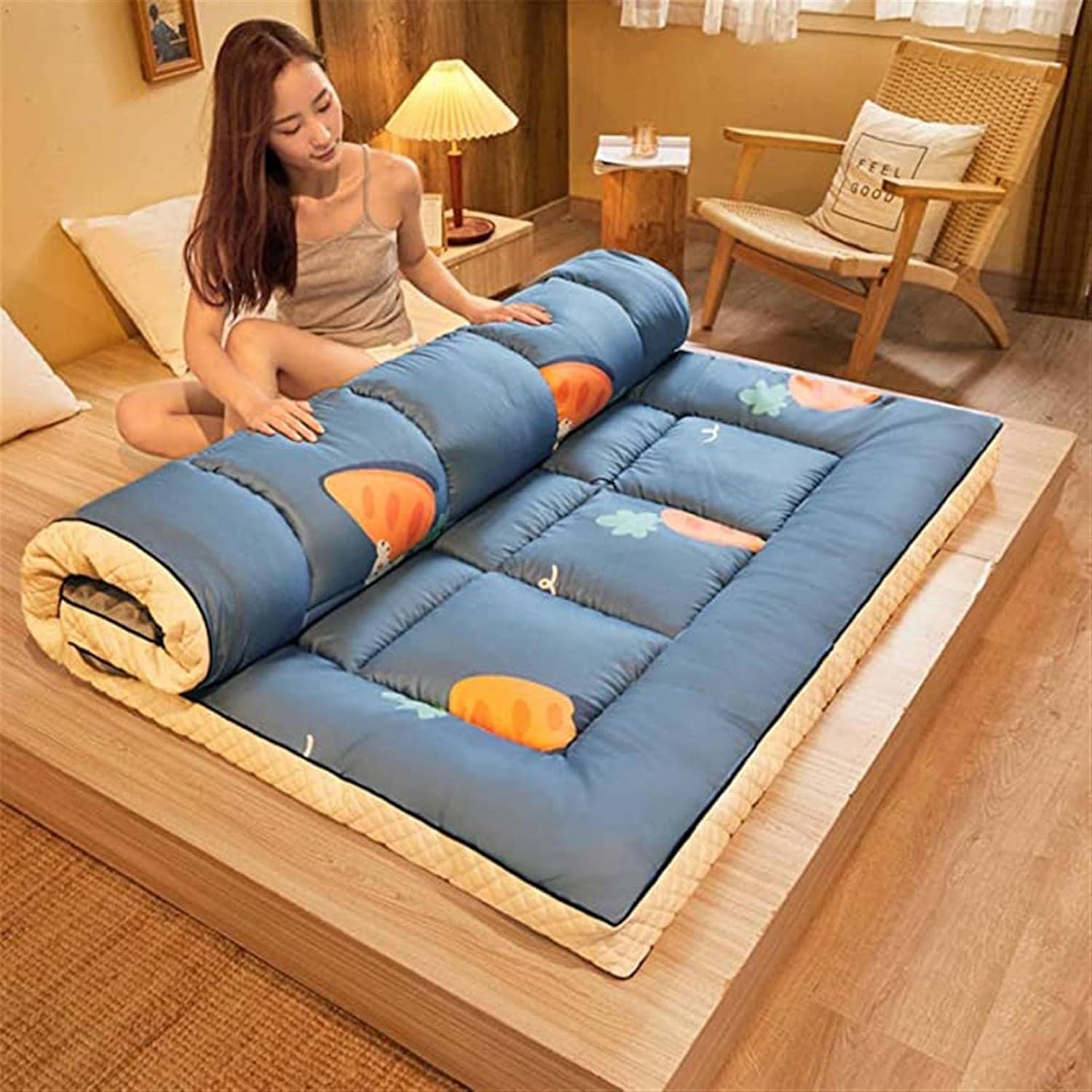 Japanese Futon Mattress, Floor Mattress Foldable Mattress Roll Up