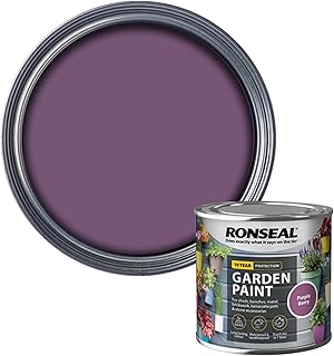 Garden Fence Paint 250ml – Multi-Surface Exterior Paint for Wood, Brick, Metal, Stone & Terracotta – Waterproof, Resists Fading, Matt Finish for Sheds, Fences, Garden Furniture Purple Berry