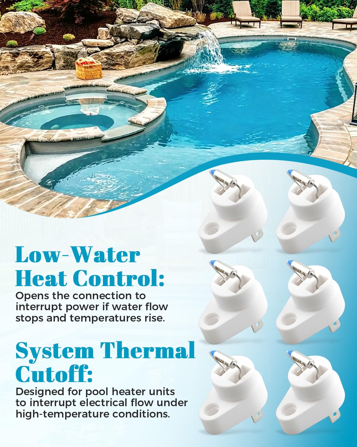 Fusible de corte térmico de 152 ℃ compatible con Raypak 005899F/Zodiac