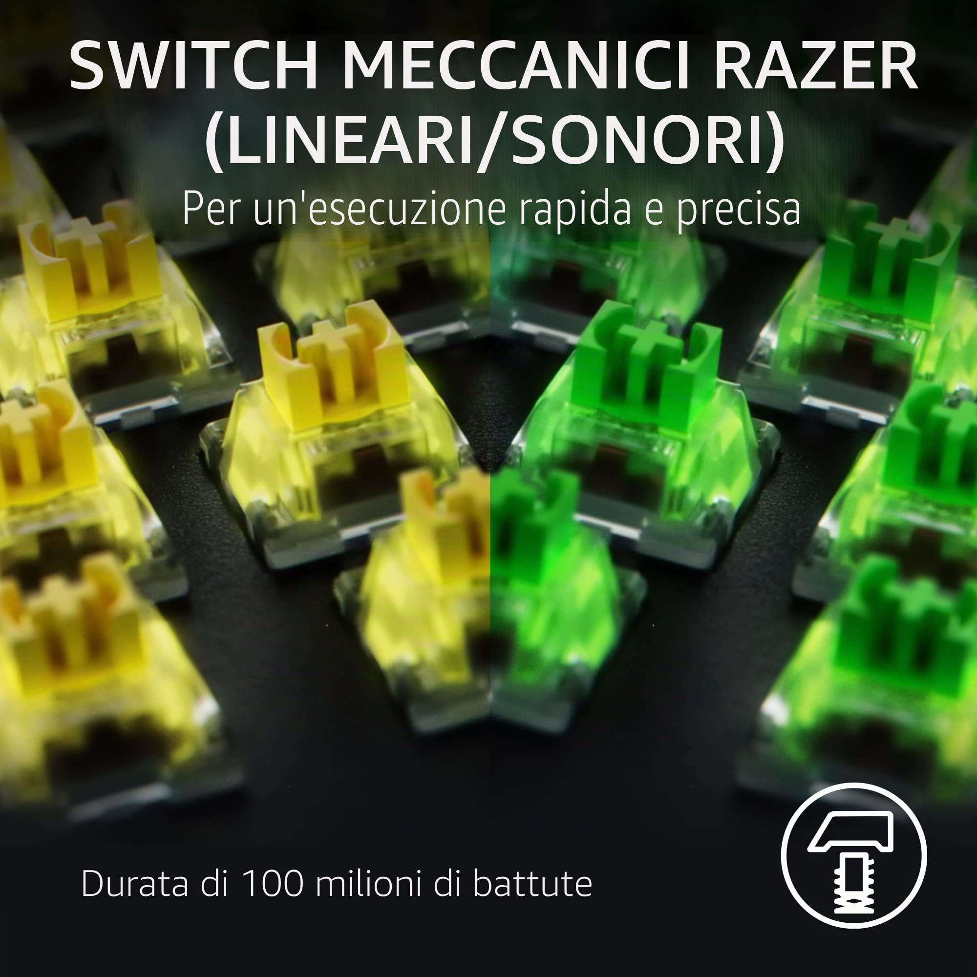 Razer BlackWidow V4 Pro (Switch Giallo) - Tastiera Gamer Meccanica (Interruttore Meccanico Silenzioso, Rotella, 8 Tasti Macro Dedicati, Poggiapolsi in Similpelle, RGB Chroma) Tastiera FR | Nero