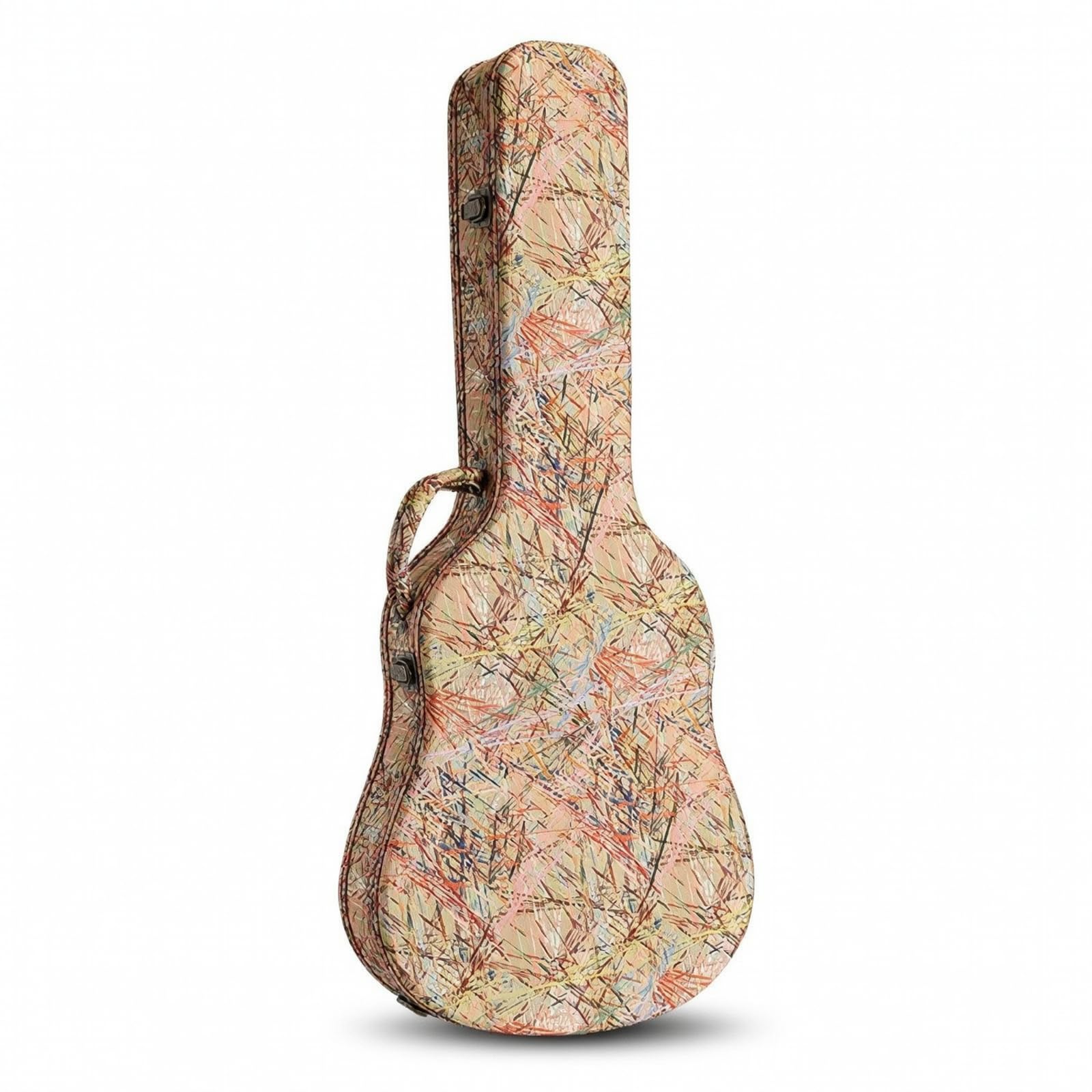 Funda Rígida Guitarra Antigolpes Estuche para Viajes, Ensayos, Hoja De Arce con Asa