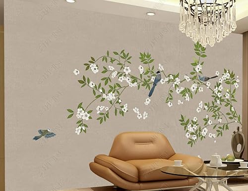 MATUDA Magnolia Bird Mural Wall Wallpaper Wall Mural for Living Room Bedroom (Papel Tapiz para Pared De Habitacion) 157.5" W*110.3" H