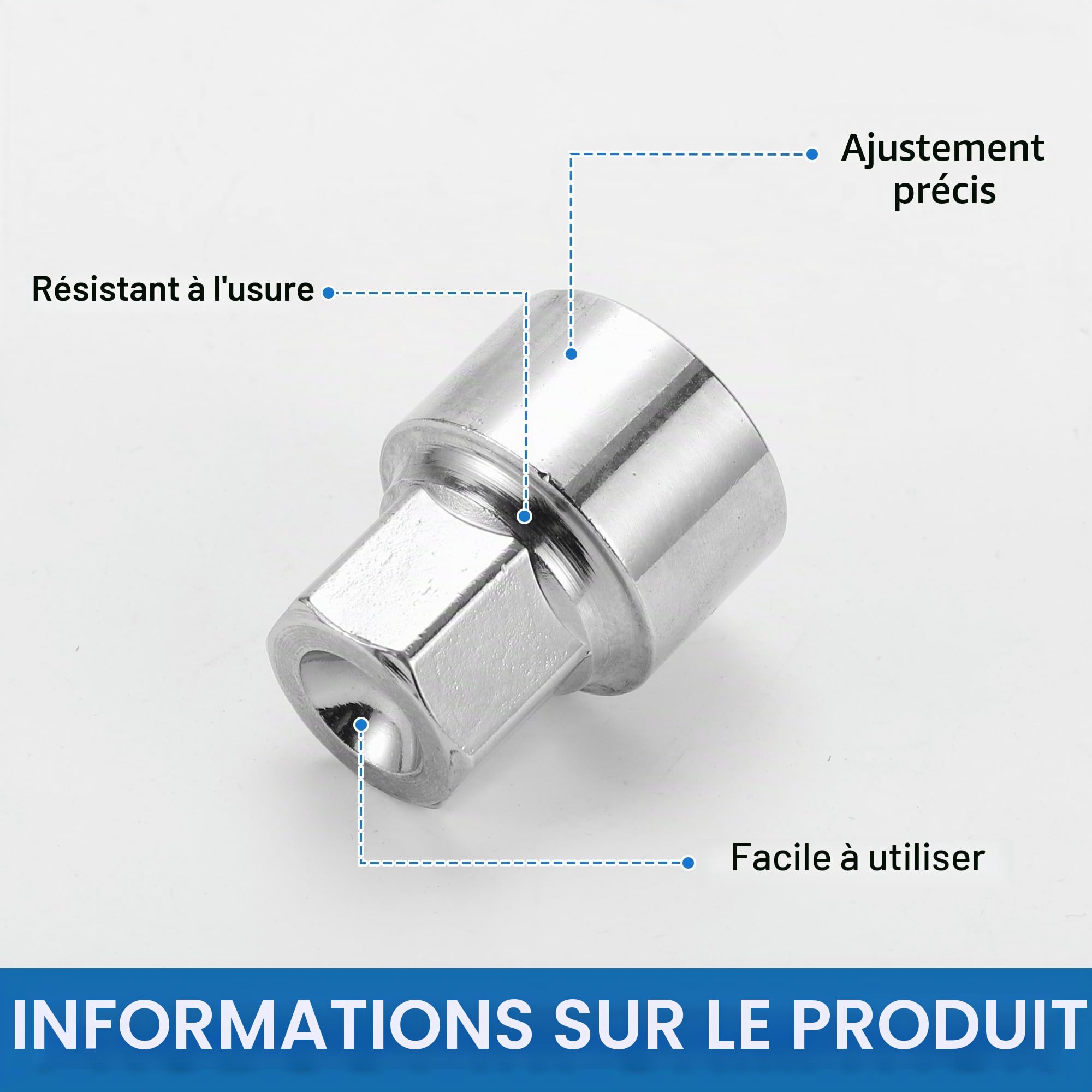 A ABSOPRO Écrou De Verrouillage De Roue #51 Pour Porsche 911 1pc | 3/4" Diamètre, 15 Encoches Carrées, Matériau Acier Allié, Pour Boxster, Pour Cayenne, Pour Macan, Pour Panamera, Pour Taycan