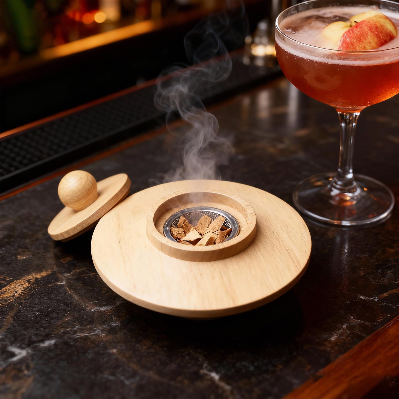 Set di affumicatori per cocktail e whisky, kit con lighter, 6 flavors Wood Chips and Cleaning Tools, Old Fashioned Whisky, accessori da cockTail, regalo per papà, marito e amanti del cocktail