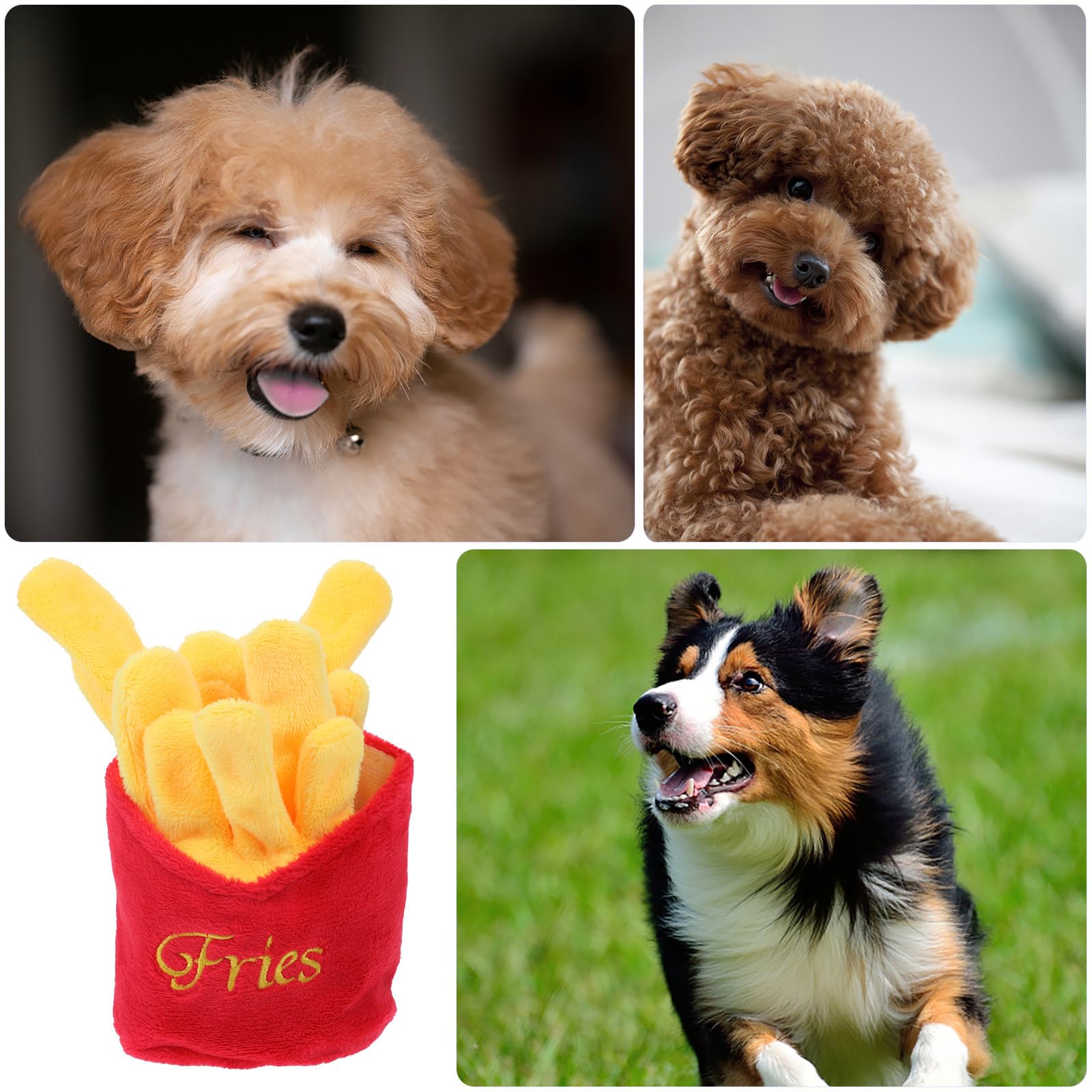 Jouet Couineur pour Chien Jouet à Mâcher Peluche Imitation Nourriture Petite Taille Portable pour Chien Anti-Ennui Santé Dentaire