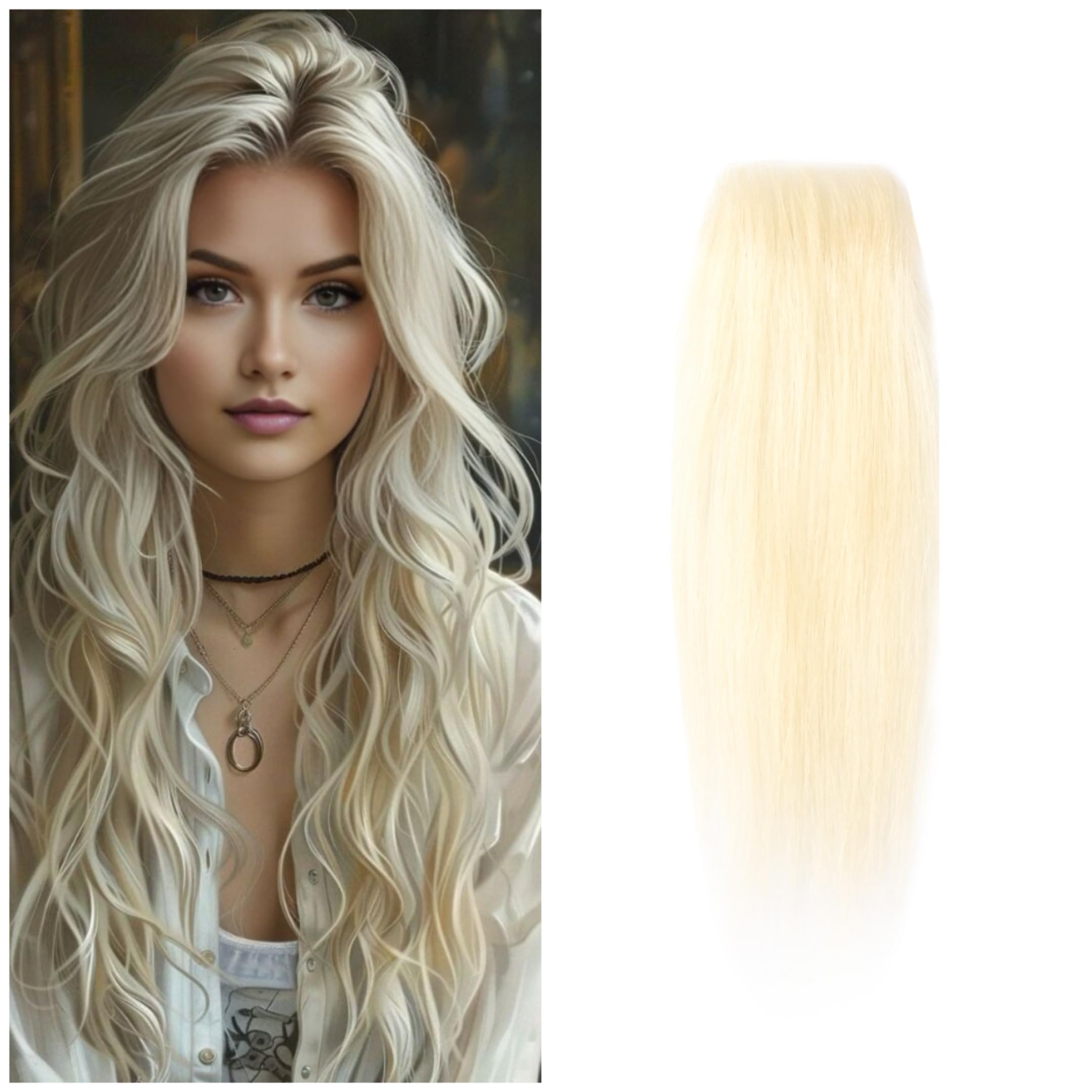 Maweilar Human Hair Replacement Scar Accidental Burn Hairless Men Women Hairline Hair Loss Straight Hair With In Replacement Toupee (Blonde, 0.78"