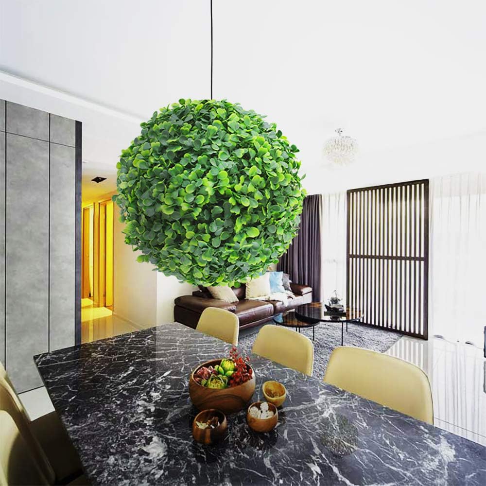 SunnyRoyal Topiary Ball Artificial Outdoor Boxwood Balls Topiary Lifelike Plants, Round Topiary for Indoor/Outdoor Decore, Sempreverde Green 15 Inch, 1 Piece -