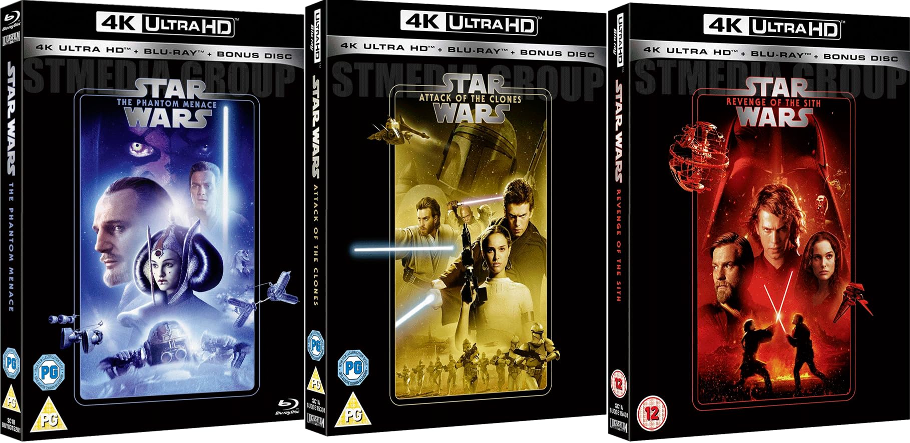 Star Wars Prequel Trilogy: Episode I - The Phantom Menace / Episode II - Attack of the Clones / Episode III - Revenge of the Sith [9-Disc Set] [4K UHD + Blu-ray] [Region Free]