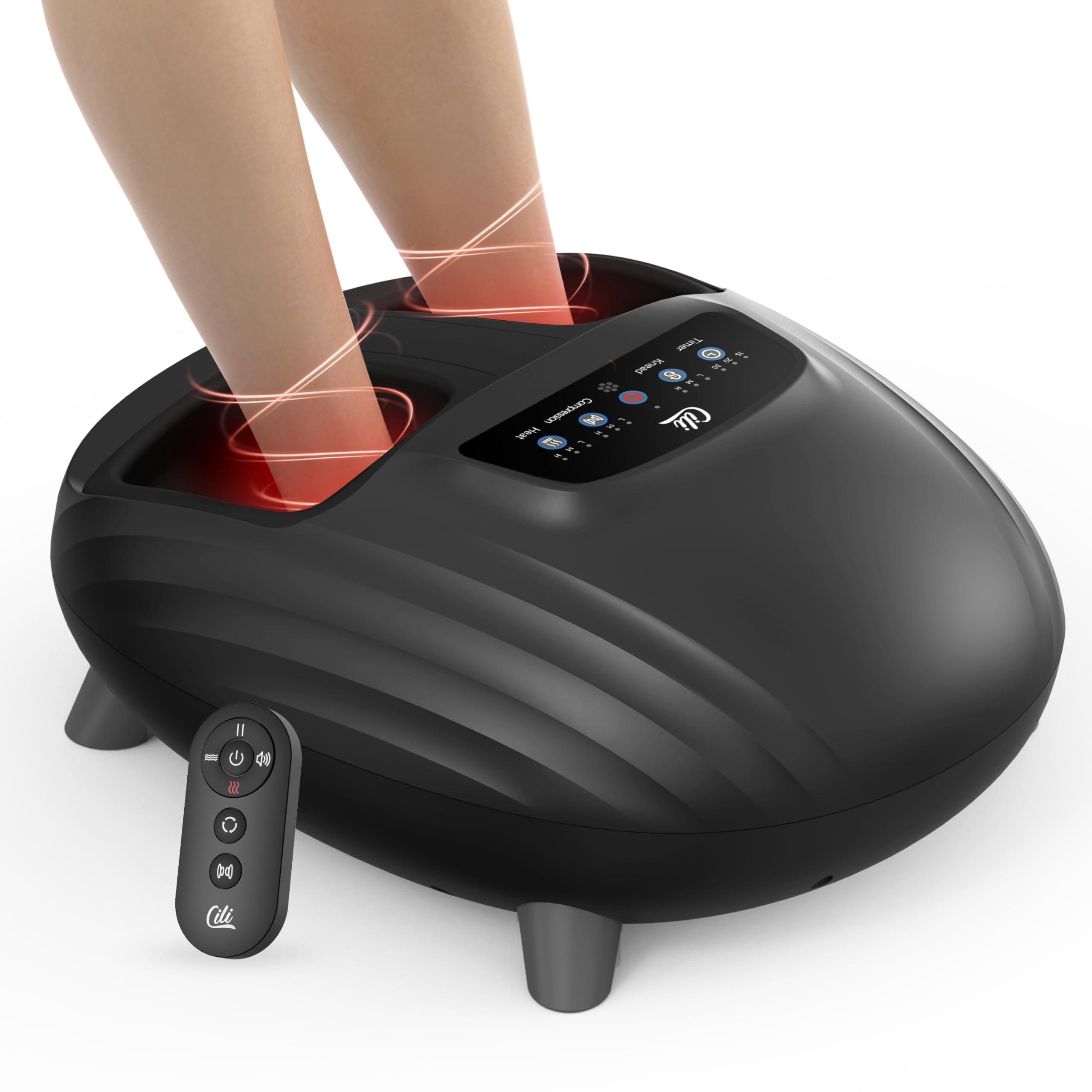 CILI Shiatsu podgrzewany masażer do stóp, masażer do stóp na zapalenie powięzi podeszwy i neuropatię, podgrzewany masażer do stóp, pilot zdalnego sterowania, do rozmiaru 14, dla mężczyzn, prezent