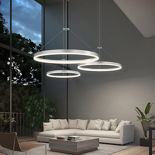 Miniatura 3 de Sonneman Modern Lighting 2311.16 Corona - Lámpara colgante LED con anillo de 1 luz para isla de cocina o comedor con cubierta acrílica, cable