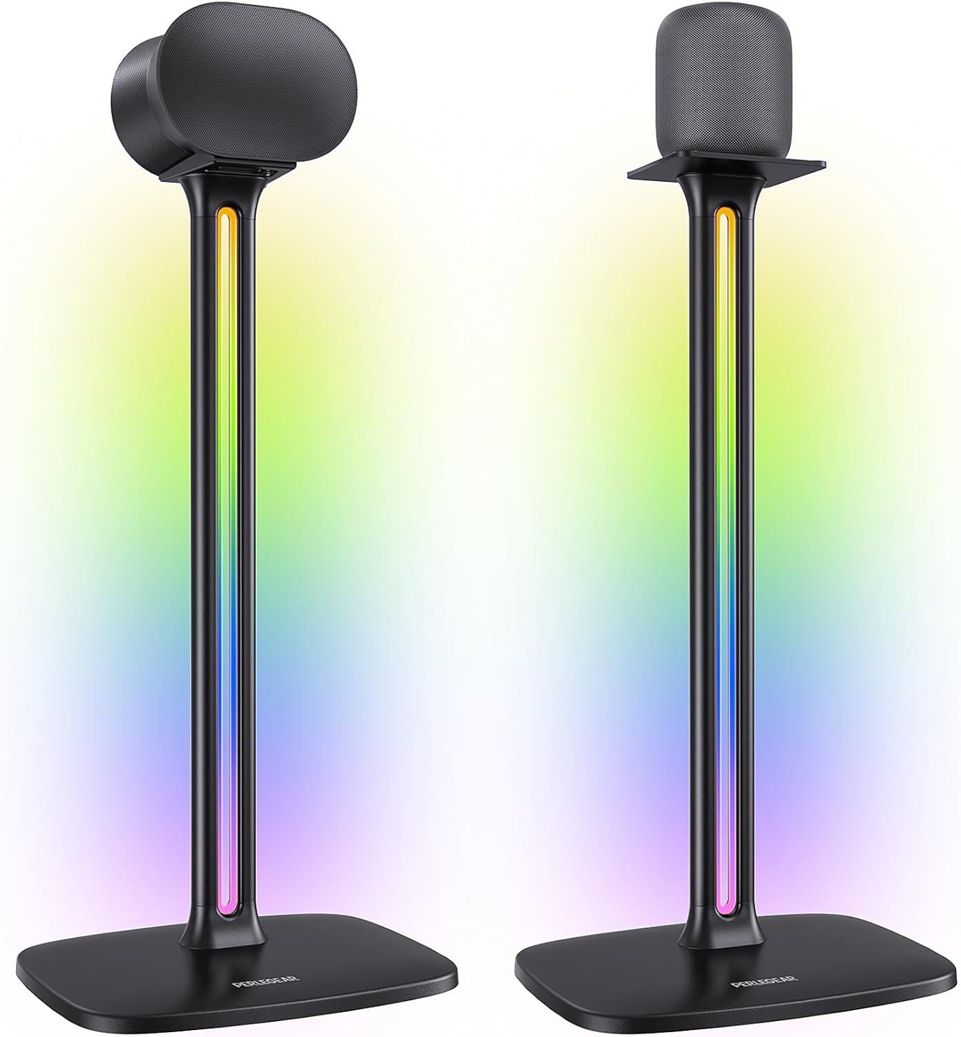 Perlegear Speaker Stands Pair Sonicbeam™ with RGB Lighting for Sonos Era 300, Era 100 & One SL, Universal Surround Sound Speaker Stand Holds to 22 lbs with Cable Management, App & Remote Control