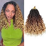 Beverlee Goddess Box Braids Crochet Hair 10 Inch Crochet Boho Box Braids Crochet Braids 8 Packs Bohemian box braids Box Braids with Curly Ends Messy Pre-looped Synthetic Crochet Hair for Women 53