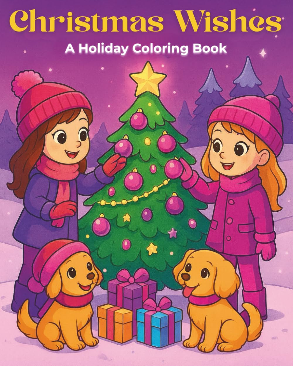 Christmas Wishes: A Holiday Coloring Book with 40 Festive Pages of Magical Scenes, Sweet Animals, and Winter Fun to Color!