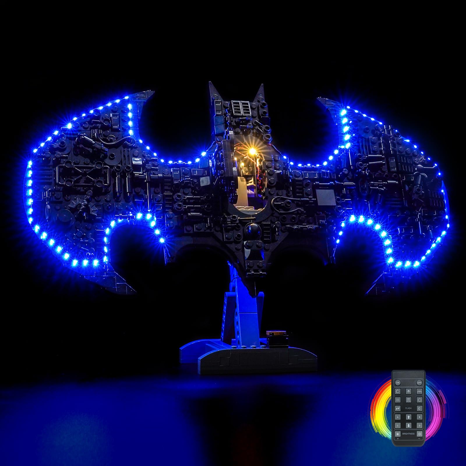 LocoLee Licht Kompatibel mit Lego 76330 Batman Logo (Kein - Lego-Set) Fernbedienung Dekorative Beleuchtung Set Compatible with Lego Batman Logo