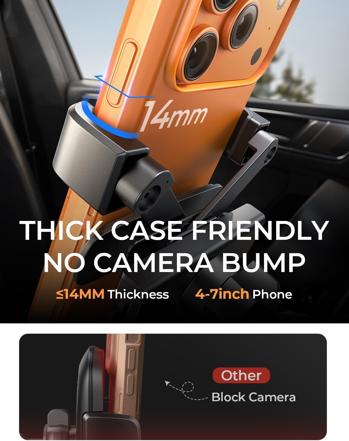 AINOPE Air Vent Phone Mount for Car [Drop-in Grip]Gravity Phone Holder for Car Vent Phone Mount for iPhone 18 Pro Max 17 16 15 Galaxy S26 S25, Universal Interior Accessories Gifts for Men Women, Black — Amazon image 4