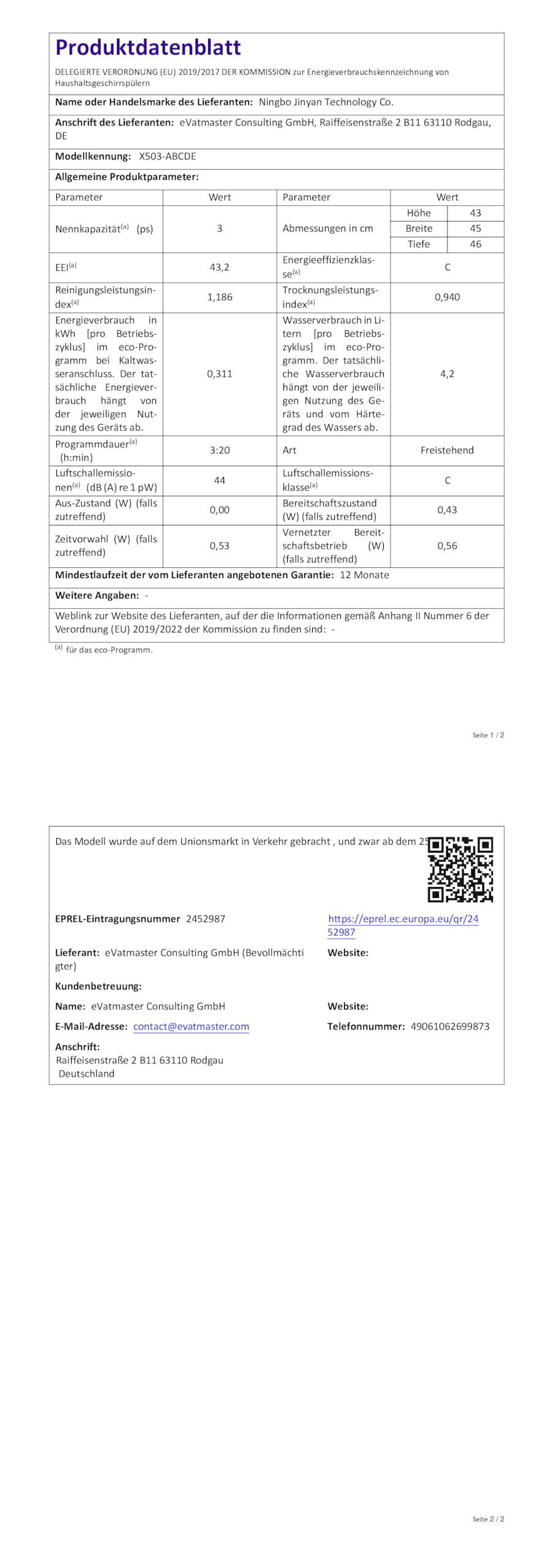 Mini Tischgeschirrspüler 5L Wassertank 6+1 Programme 360° Reinigung PTC-Lufttrocknung 24H Startzeitvorwahl